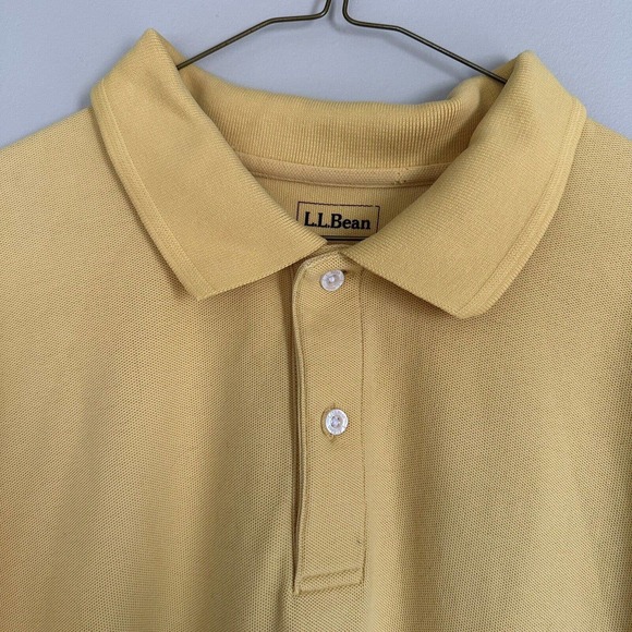 LL Bean Yellow Polo Shirt Size XXL Regular Shirt Sleeve - Picture 2 of 6